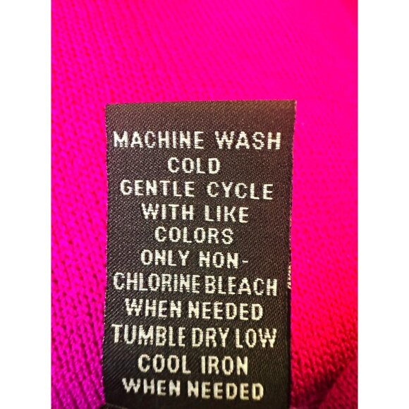 2/$30 INC Medium Magenta Knit Top 3/4 Sleeve Viscose/Nylon Cold Shoulder - Picture 5 of 10